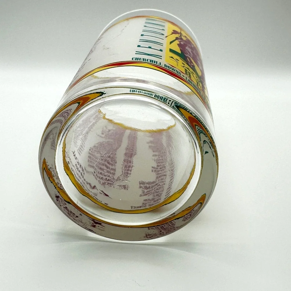 VTG 90s Kentucky Derby 123 Glass 1997 Frosted‎ Churchill Downs Horse Racing